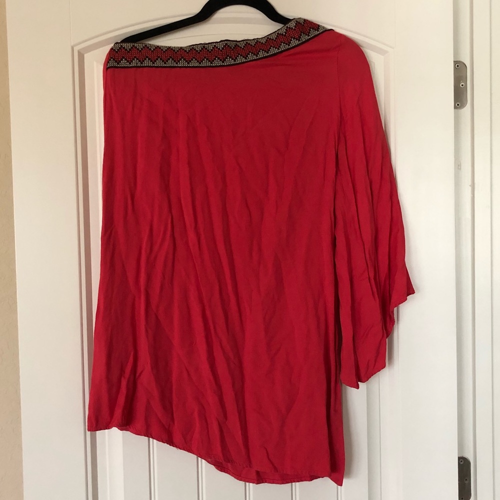 One shoulder coral dress